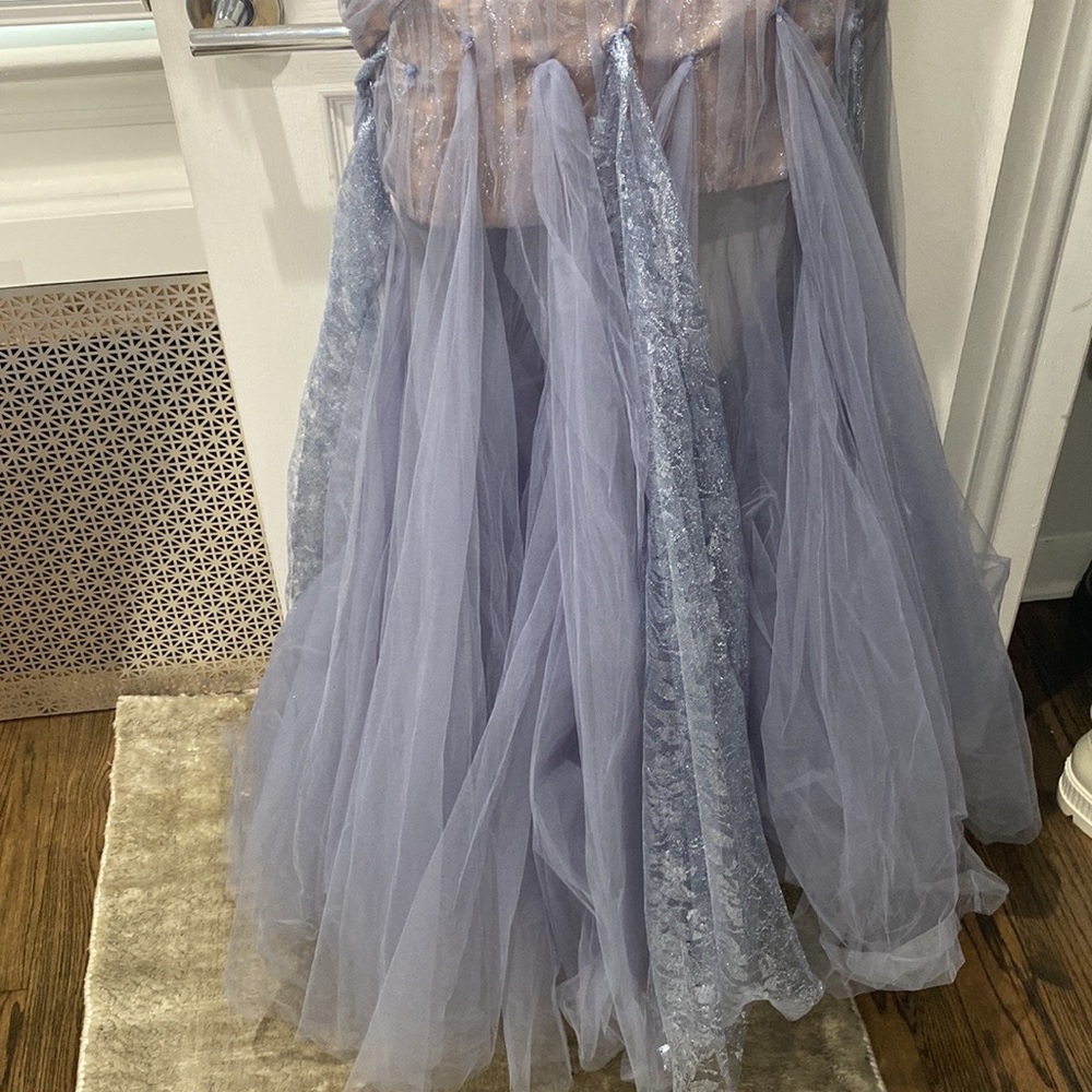 Tarik Ediz 96043 Illusion Long Sleeve Lace Bodice Tulle Mermaid Gown - Picture 6 of 12